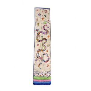 Niki De Saint Phalle Silk Scarf Womens Multicolor Snake Heart Art Print Italy